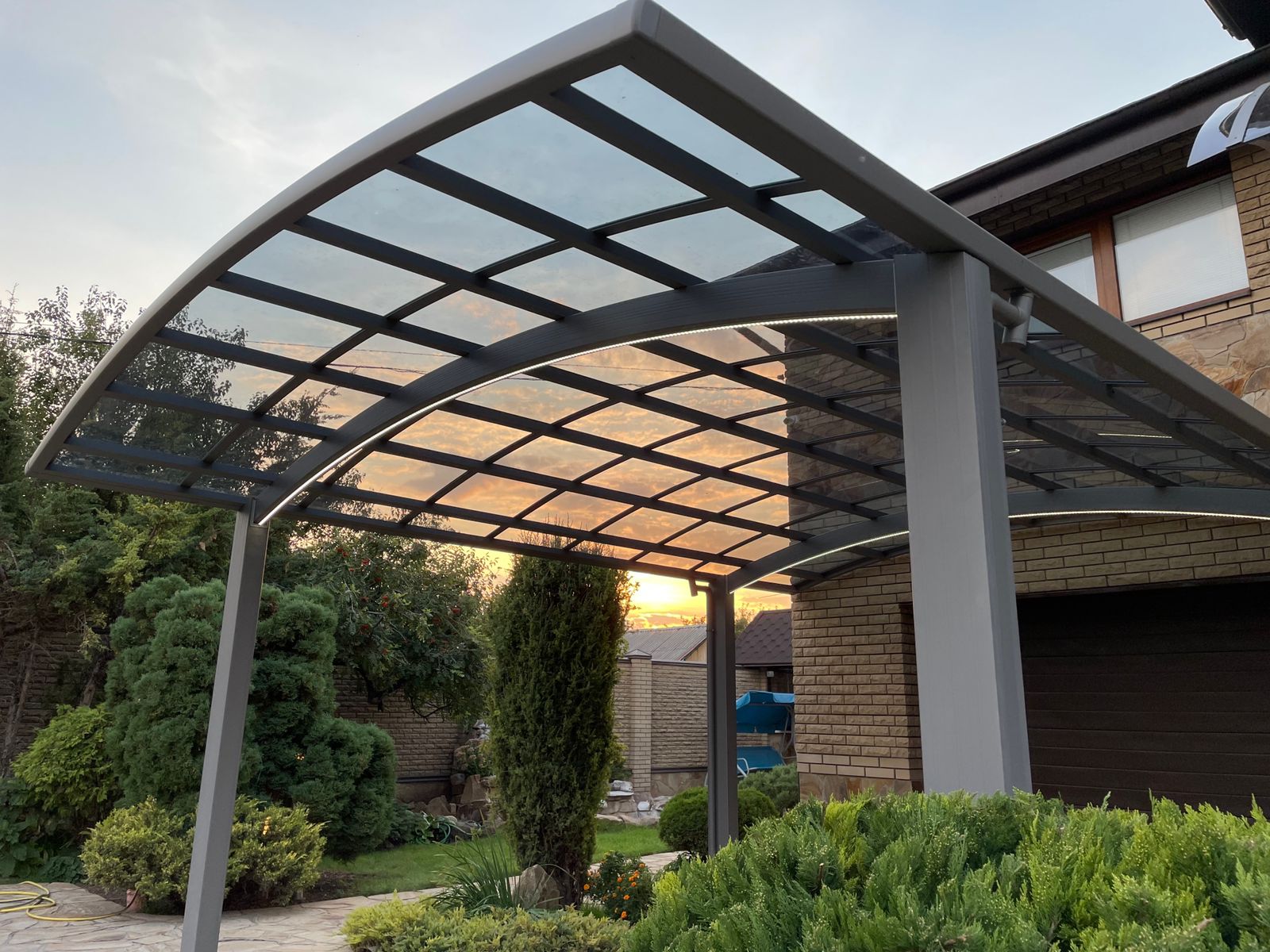 Carport at sunset