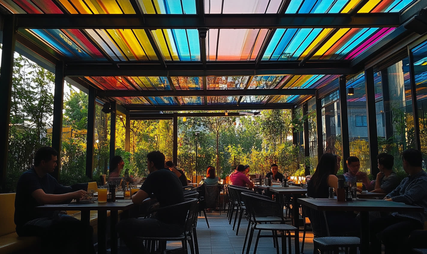 Outdoor cafe terrace